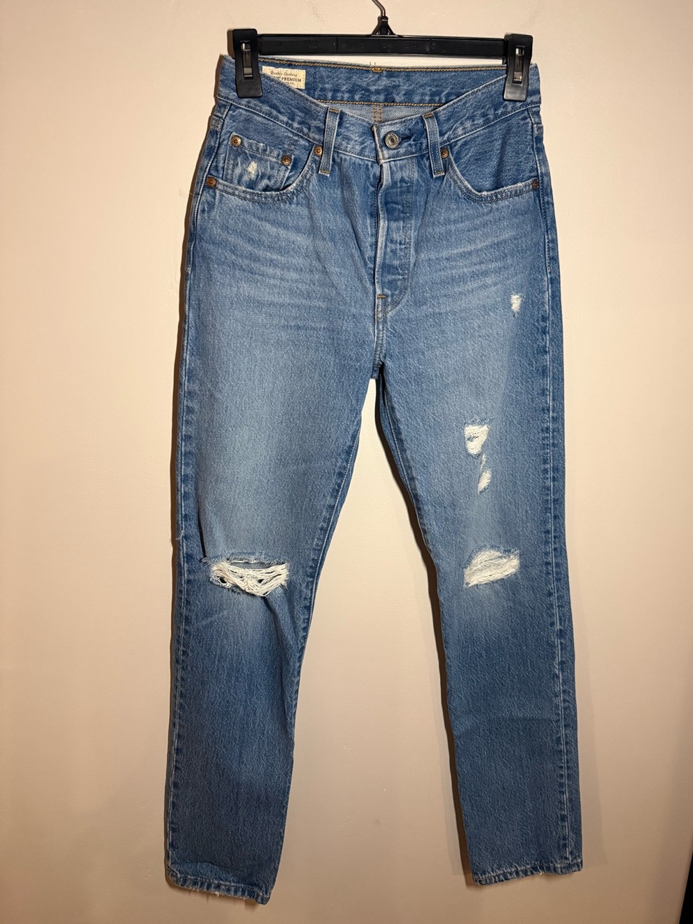 Women’s 501 Original Levi’s Distressed Blue Denim Jeans